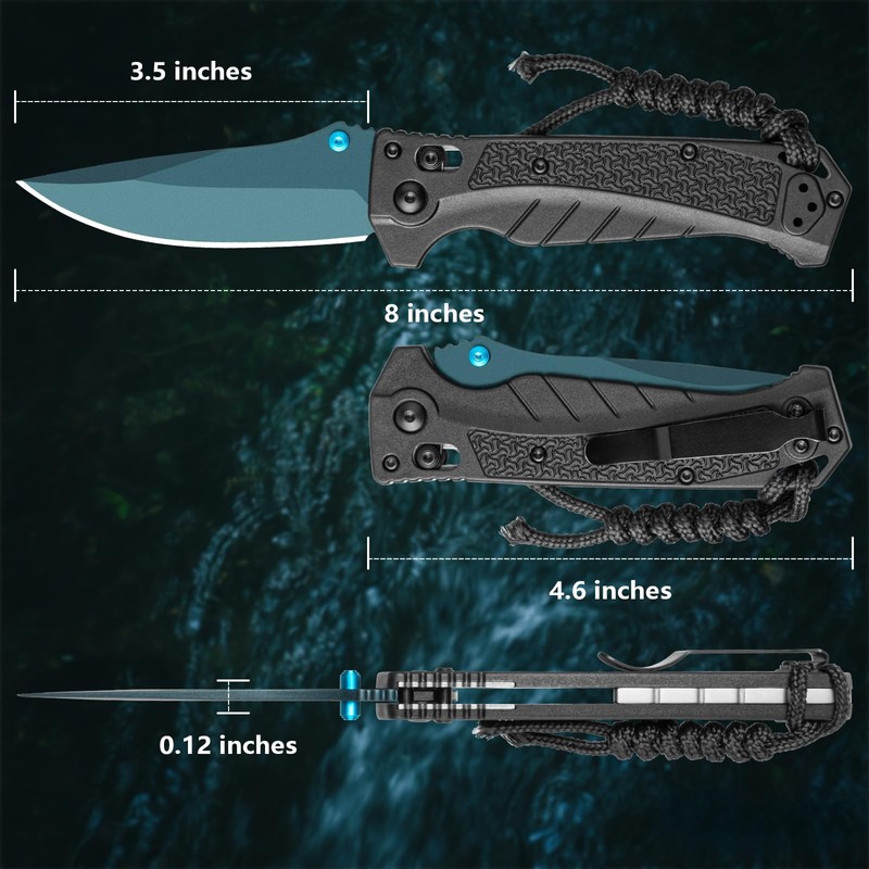 Folding Pocket Knife with CPM Steel Blade & Nylon Handle