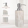 Jusmioke Natural Travertine Marble Soap Dispenser with Stainless Steel Pump,