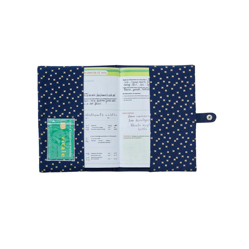Vertbaudet Soft Cotton Examination Book Cover Navy Grise One Size