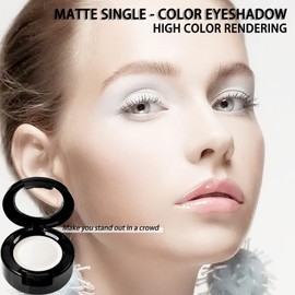 White Eyeshadow Single - Matte Pressed Fine Powder, Highlighter Powder, High Pigment Long-lasting Sweatproof For Performance, Shimmer Pearl Shadow For Eye Make-Up For Women