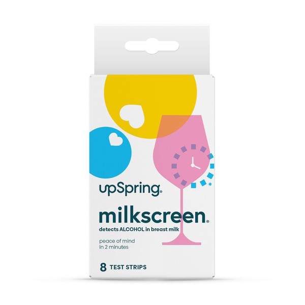 Upspring Milkscreen Test Strips to Detect Alcohol in Breast Milk - at-Home Test for Breastfeeding Moms, Simple Breast Milk Alcohol Dip Test with Accurate Results in 2 Minutes, 8 Test Strips