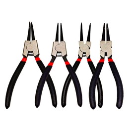 Winyxleng 7” Snap Ring Pliers Set 4PC, Internal/External Circlip Pliers with Straight+Bent Jaws, Heavy Duty C Clamp Pliers & C Clip Removal Tool for Professional Mechanics