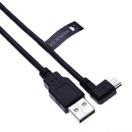 Keple Mini-USB-Kabel, rechtwinklig, USB-A-auf-Mini-USB, Ladegerät, kompatibel mit Garmin-Nuvi 1490TV/1490LMT/2585TV/2589LM/2597LM/2597LMT, 1 m
