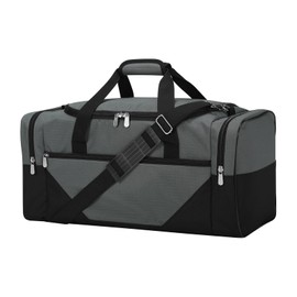 LONALIA Gym Bag Sport Duffle Bag for Men - 21 in Weekender Travel Bag with Trolley Sleeve (Gray)