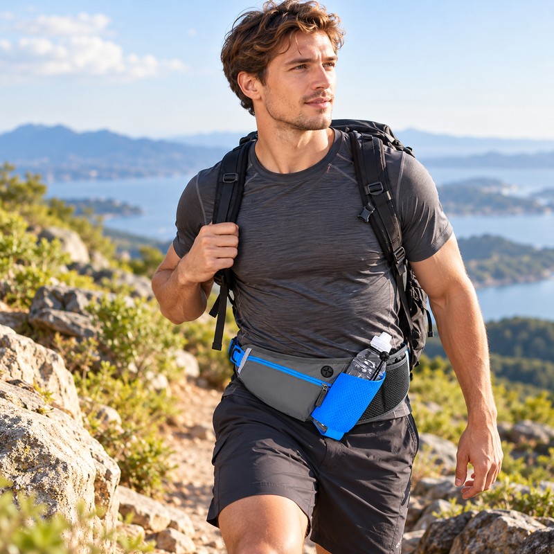 Running Hydration Waist Belt for Jogging and Hiking – Adjustable