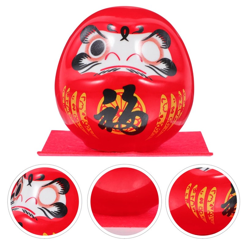 ULTECHNOVO Japanese Traditional Figurine Ceramic Luck Wobble Statue Zen Decor