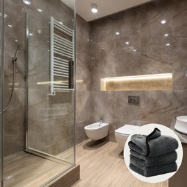 40 x 60 cm Drying Cloth, XXL Super Shower Room Cleaning Cloth, Shower Cubicle Cloth for Removing Water in Shower and Bathroom, Say Goodbye to Streaks Stains Limescale Deposits (2 Pieces)