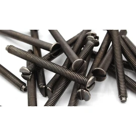 Pack of 10 Electrical Screws 40mm Black Nickel M3.5 Long Socket Screw Switch Plugs Fixings Flat Slotted Head Fully Threaded Bolt