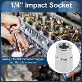 INFINAUTO Impact Socket 25mm for Car Motorcycle Dirtbike Repair Hardware Tool CR-V Silver Tone Durable 6 Point 12mm 1/4 Inch Drive