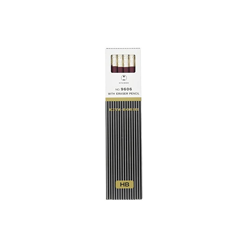 Hokusetsu Pencils, Premium Eraser Pencils, HB #9606, 1 Dozen (19606)