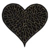 Heart Black Gold Sew-On Iron-On Patch Iron-On Patch Appliqué Love