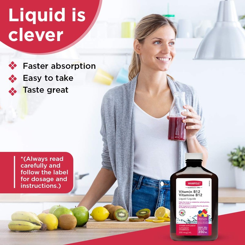Wampole Vitamin Liquid B12 200 mcg/ml – Fast Liquid Absorption