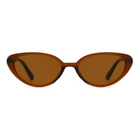LJCZKA Retro Oval Sunglasses for Women Men 90s Small Oval Cat Eye Sun Glasses Trendy Vintage y2k Cateye Shades Chic Cool Sunnies UV400 Protection (Brown Green Brown)