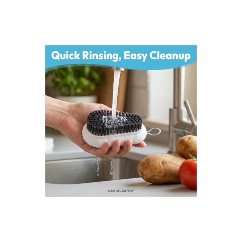 Fruit and Vegetable Brush, Multi-Purpose Produce Scrubber Brush with Non-Slip