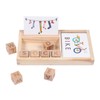 ABC Building Blocks English Letters 8 Blocks 30 Cards Wooden