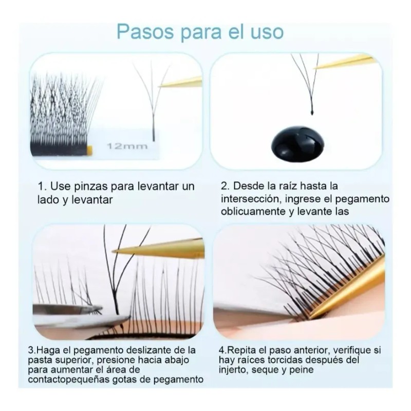 Pestañas Nagaraku W 3d Clover Fan Fibras Tecnologicas