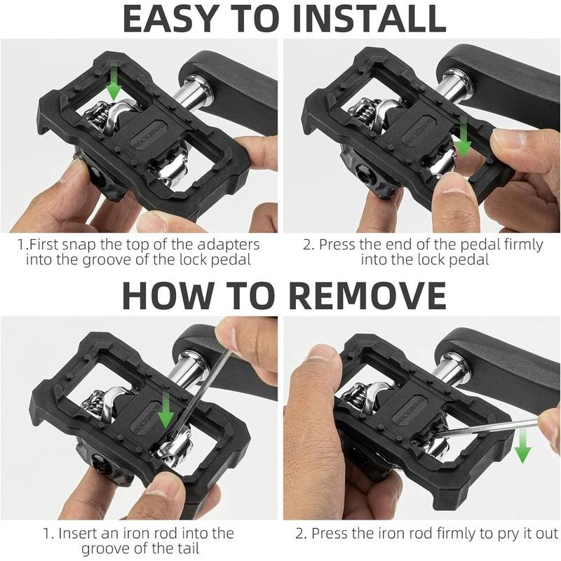 ROCKBROS Clipless Bike Pedal to Convert Flat Pedals Universal Platform