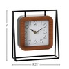 Sullivans Black Metal Framed Wood Desk Clock, Black Cage Design