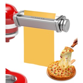 Pasta Roller Attachment for KitchenAid Stand Mixer, Stainless Steel Pasta Maker for Pasta, Ravioli, Noodle Dough Sheet Roller with 8 Adjustable Thickness Knob