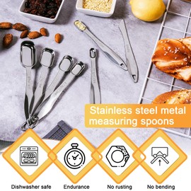 Jeyssui Measuring Cup and Spoon Set, Including 7 Stainless Steel Measuring Cups,6 Stainless Steel Measuring Spoons and 1 Stainless Steel Measuring Ruler, Tools Suitable for Cooking and Baking