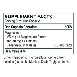 Thorne Suplemento CitraMate De Magnesio, 90 Cápsulas para 3 meses