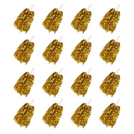 PATIKIL Metallic Cheerleading Pom Poms, 18 Pcs Cheer Pom Pom with Baton Handle Cheering Squads Pompoms for Game Sports Dance Party Team Spirit, Gold Tone