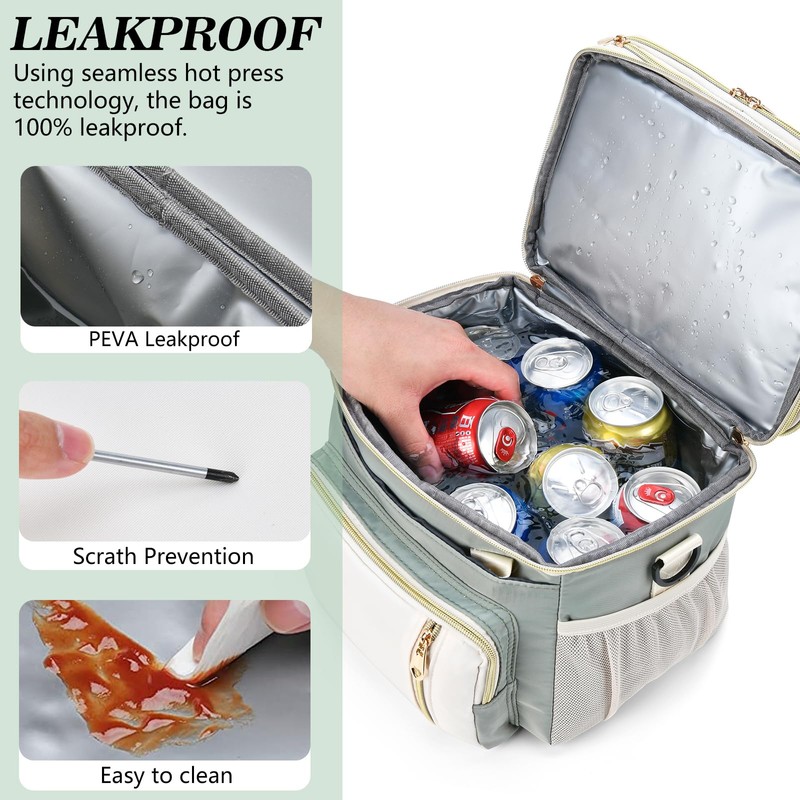 BAGNN Lunch Box for Women/Men-Insulated Lunch Bag-Expandable Double Cooler Bag-Reusable