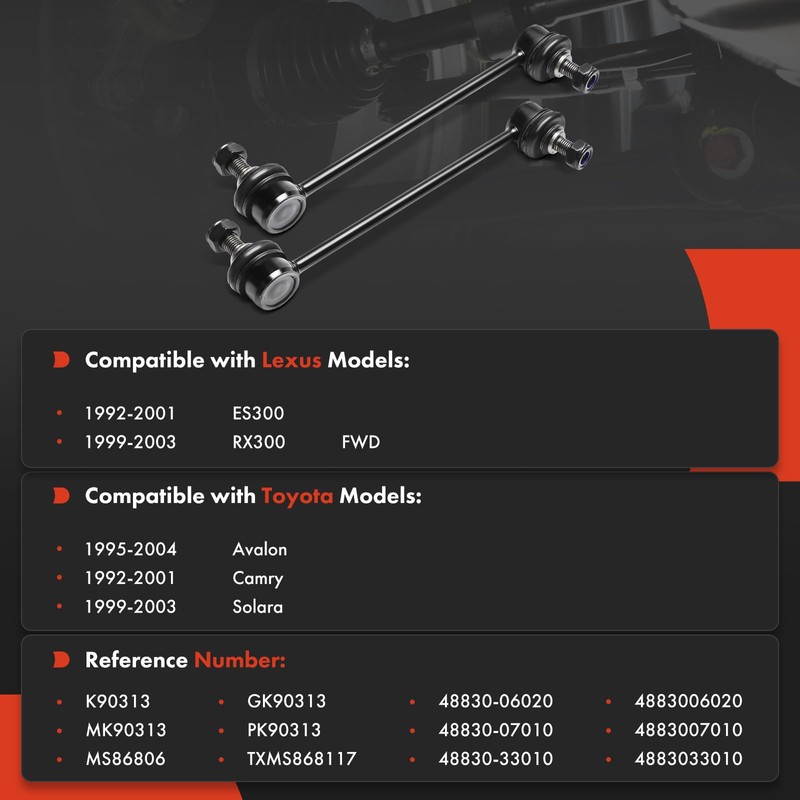 A-Premium 2 x Rear Sway Bar Links Stabilizer Bar Links,