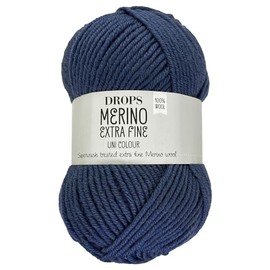 Frida's Wollhaus Drops 50 g Merino Extra Fine Mulesing-Free Washable Crochet Knitting 46 Colours (Plain Colour 13, Denim Blue)
