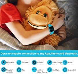 Kids Watch, Digital Watch for Boys Girls, Sport Watch with Fitness Tracker, Pedometer, Waterproof, Alarm, Stopwatch, and No App, Kids Digital Watch Ages 5-12