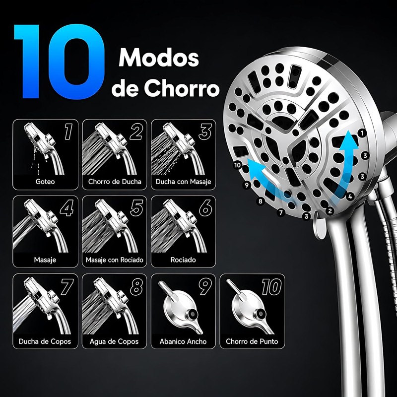 Regadera de Teléfono para Baño Magnética 5" HS-CX1 de Alta