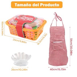 OCAR 42 Piezas Juego de Cocina Infantil,Cocinas de Juguete para Niña y Niño,Juego de Chef Infantil,Juego de Comida con Utensilios de Cocina y Verduras