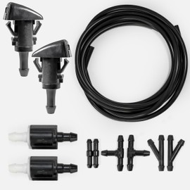 Click&Fit Windshield Washer Nozzles Repair Kit compatible with Chrysler 300 Sebring, Jeep Compass Grand Cherokee Patriot 2001-2016 – Wiper washer sprayers replacement 5303833AA 5116079AA