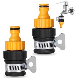 XZSKD 2PCS Kitchen Tap Hose Connector, Universal Tap Connector for Hose Pipe,15mm Plastic Detachable Nipple Connectors for Kitchen Garden Bathroom Indoor and Outdoor Use