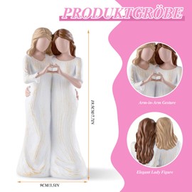 Beste Freundin Geschenke für Schwester - Schwesterstatue Geschenk Freundin Geburtstag Weihnachten Freundschaft,Zwei Frauen Statuen, Skulpturen Handgemalte für Frauen für Beste Freundin Mutter Tochter