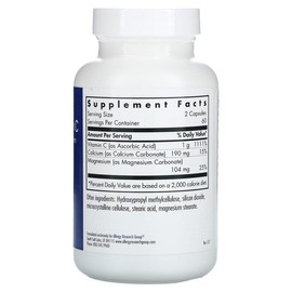 120 buffered vitamin C vegetable capsules containing calcium and magnesium / 칼슘 앤드 마그네슘 함유 완충형 비타민C 베지캡슐 120정