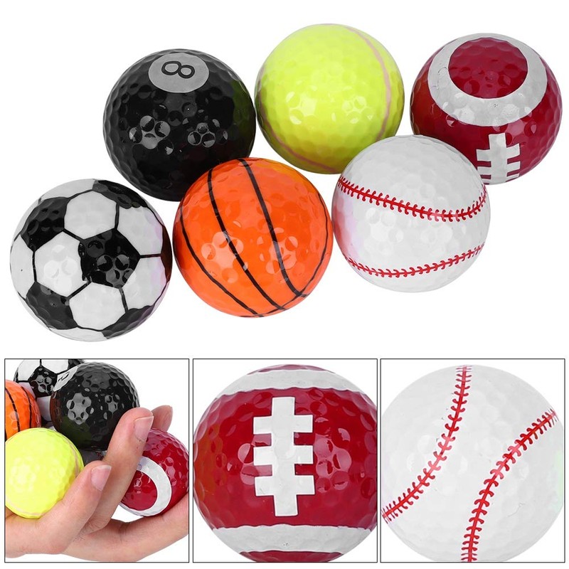 Keenso 6 Piezas de Pelotas de Golf,Novedad Pelotas Golf Accesorio