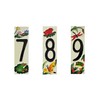 Hand-painted daytime pond-themed custom address ceramic house numbers tiles 15