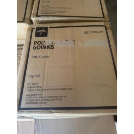 Medline *100-Gowns* Medline Polyethylene Gowns Blue X-Large Disposable NONBL200