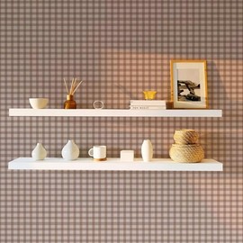 YXTII Plaid Wallpaper Peel and Stick 17.3"×78.7", Striped Farmhouse Wallpaper Self Adhesive Removable Wallpaper Contact Paper for Bedroom Wall Paper Shelf Drawer Liner