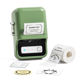 NIIMBOT B21 Label Maker Machine with 1 Roll Free Tape, 20-50mm Width Portable Thermal Printer Vintage Bluetooth Wireless Sticker Maker for Home Office Organization Commercial Use (Green)