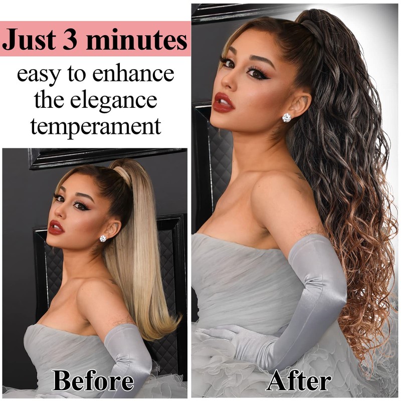 Ombre 1B/30 Hair Extensions Ponytail - for black women Long
