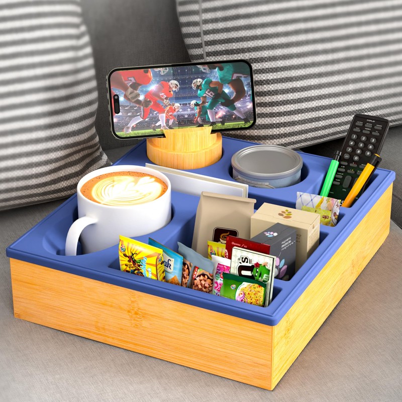 RGBDOT Couch Cup Holder Tray - Couch Organizer Caddy, Silicone