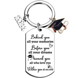 MOPQMKT Lustiger 2024 Schlüsselanhänger Inspirierender Schlüsselanhänger für Schüler Abschlussgeschenke für Damen und Herren Geburtstagsgeschenk für Abschluss, Universität, Senioren, Absolventen