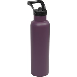FIFTY/FIFTY Insulated Water Bottle Stainless Steel with Lid and Straw Cap for Bike, Cycling, School, Sport, Gym and More: 21 oz, Plum