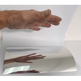 Colored Chrome Tape Plastic Vinyl, Self-Adhesive (2 inch x 25 ft, Silver)