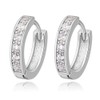 18K Oro Blanco Chapado Aretes con Diamante con Zirconia Cúbica,