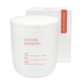 Studio Oh! Scented Candle with Essential Oils and Fragrance-Infused Coconut-Soy Blend Wax - Burns up to 40 Hours - Comes in a Jar - Non Toxic - Signature Collection Candle - Chasing Rainbows