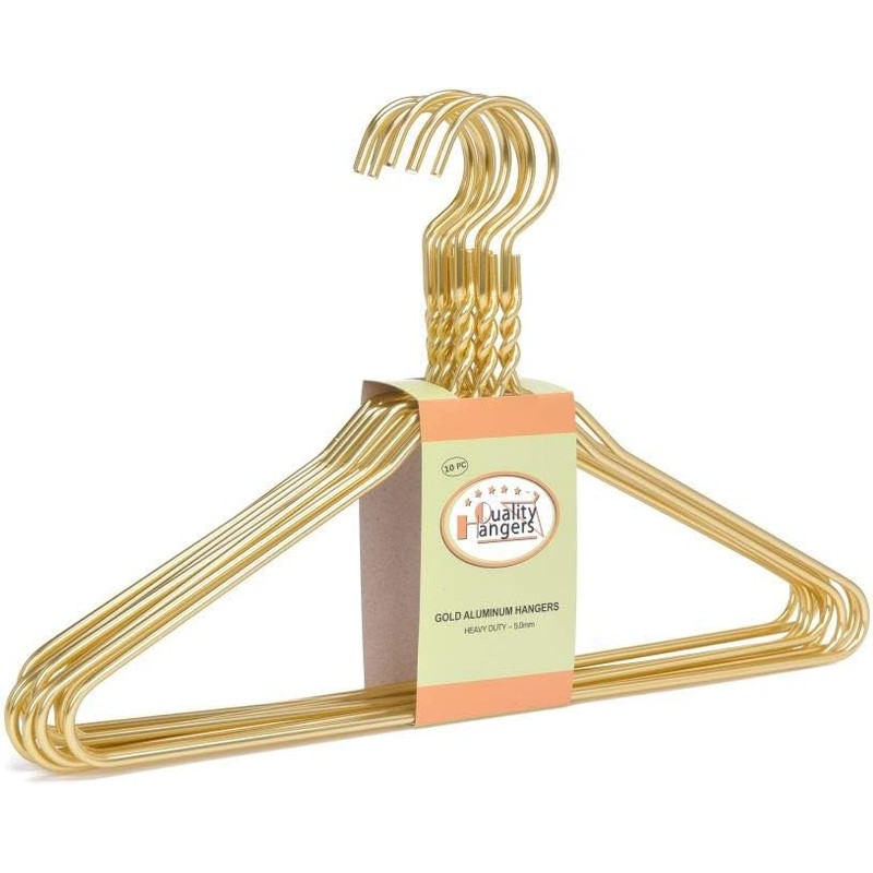 Beautiful Gold Aluminum Metal Suit Hangers Heavy Duty Coat Hangers