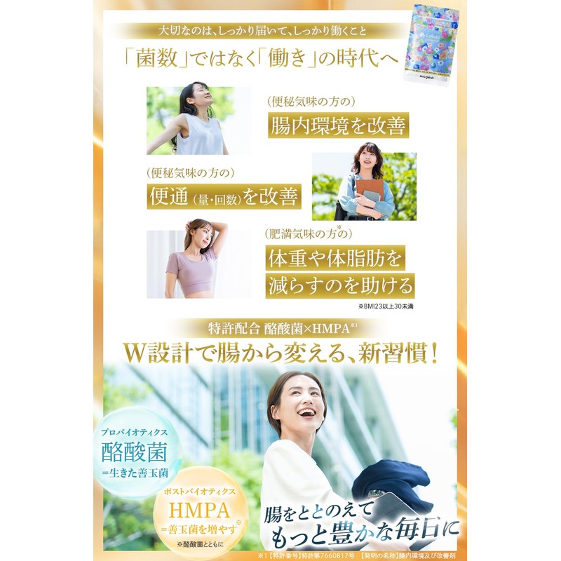 【Functionality Claimed Food】 NICORIO Lakubi Premium [Butyric Acid Bacteria HMPA